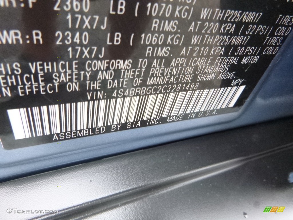 2012 Outback 2.5i Premium - Sky Blue Metallic / Off Black photo #16