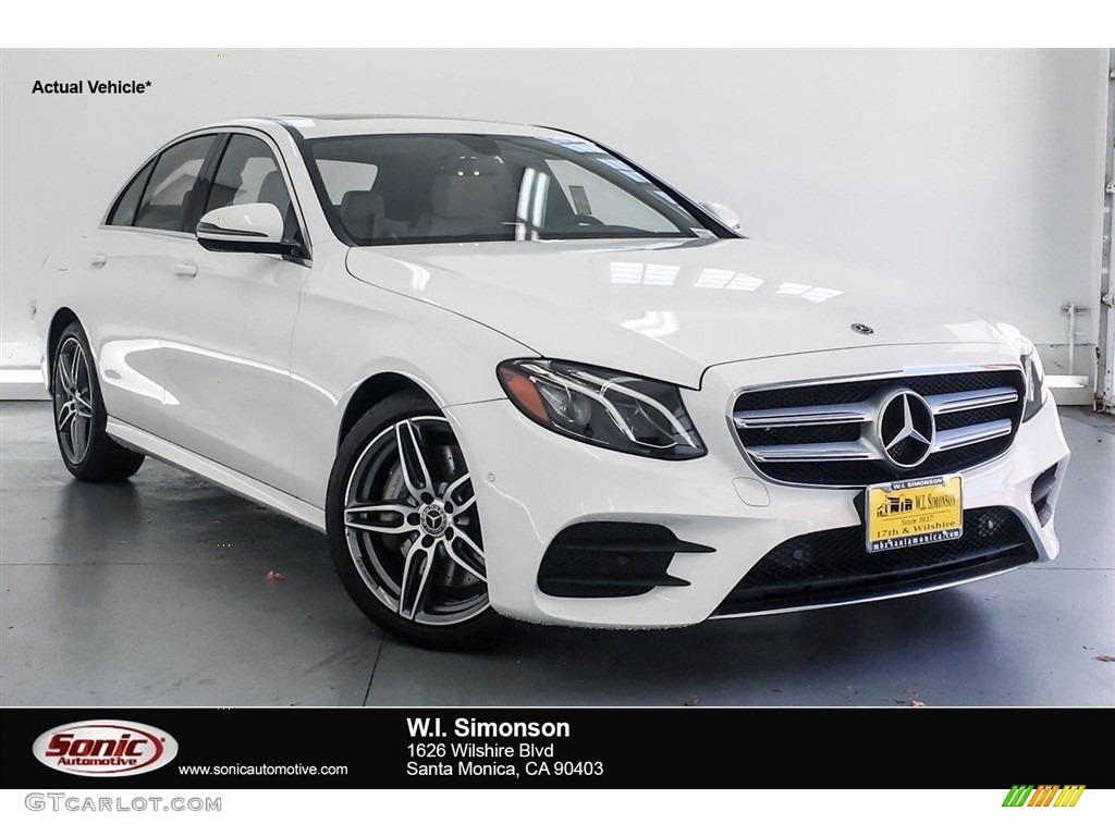 2018 E 300 Sedan - Polar White / Macchiato Beige/Black photo #1