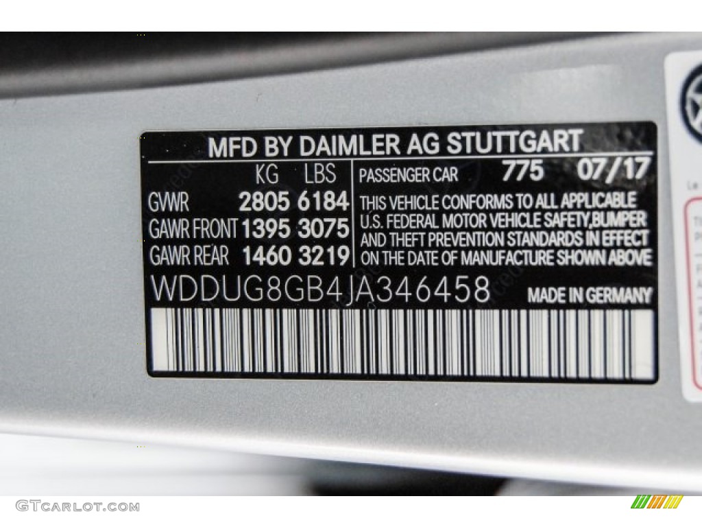 2018 S Color Code 775 for Iridium Silver Metallic Photo #128544718