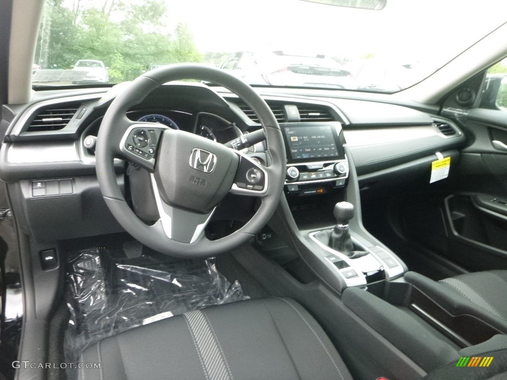 Black Interior 2018 Honda Civic EX-T Sedan Photo #128546725