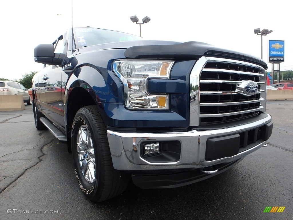 2016 F150 XLT SuperCab 4x4 - Blue Jeans / Medium Earth Gray photo #11