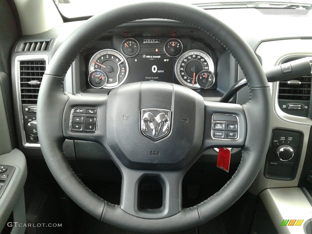 2018 Ram 2500 Big Horn Mega Cab 4x4 Black/Diesel Gray Steering Wheel Photo #128555317