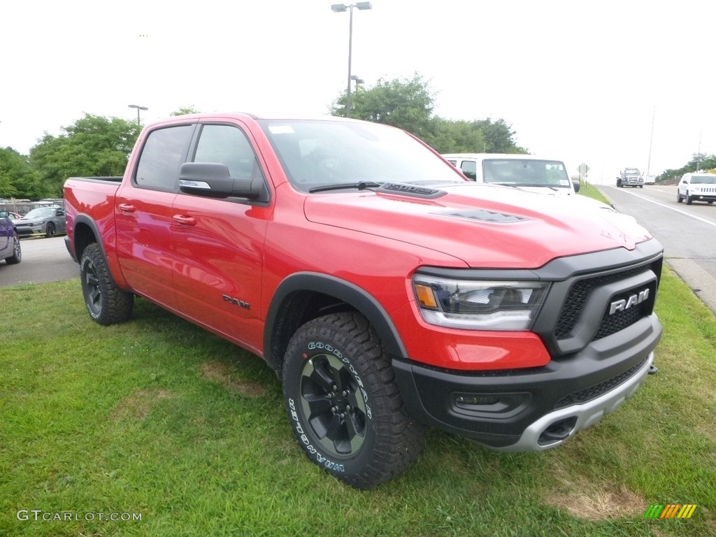 Flame Red 2019 Ram 1500 Rebel Crew Cab 4x4 Exterior Photo #128555350