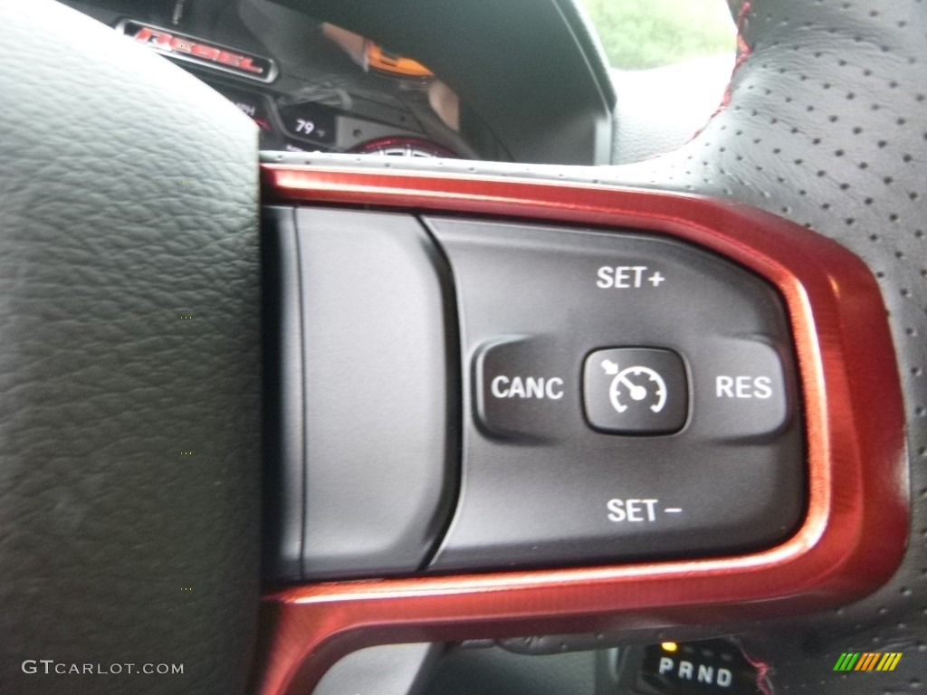 2019 Ram 1500 Rebel Crew Cab 4x4 Black/Red Steering Wheel Photo #128555977