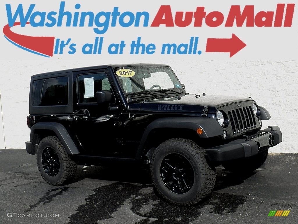 2017 Wrangler Willys Wheeler 4x4 - Black / Black photo #1