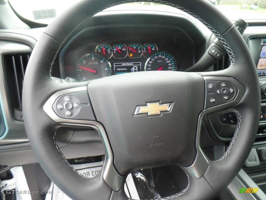 2019 Chevrolet Silverado 2500HD LTZ Crew Cab 4WD Jet Black Steering Wheel Photo #128561155