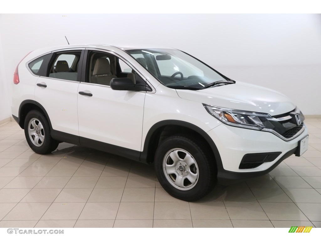 2015 CR-V LX AWD - White Diamond Pearl / Beige photo #1