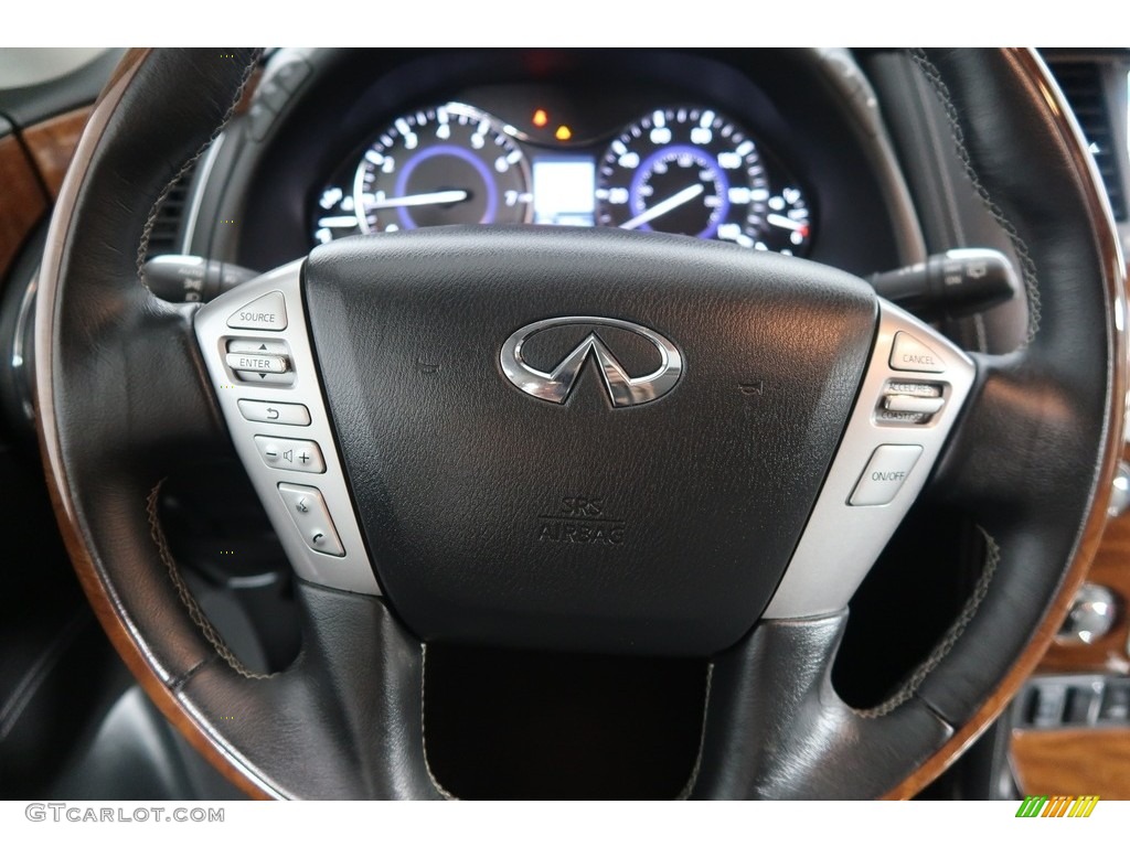 2018 Infiniti QX80 AWD Graphite Steering Wheel Photo #128580374