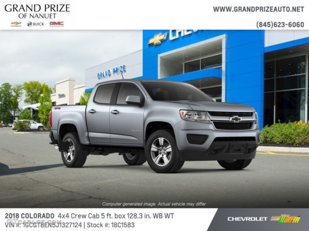 2018 Colorado WT Crew Cab 4x4 - Silver Ice Metallic / Jet Black/Dark Ash photo #1