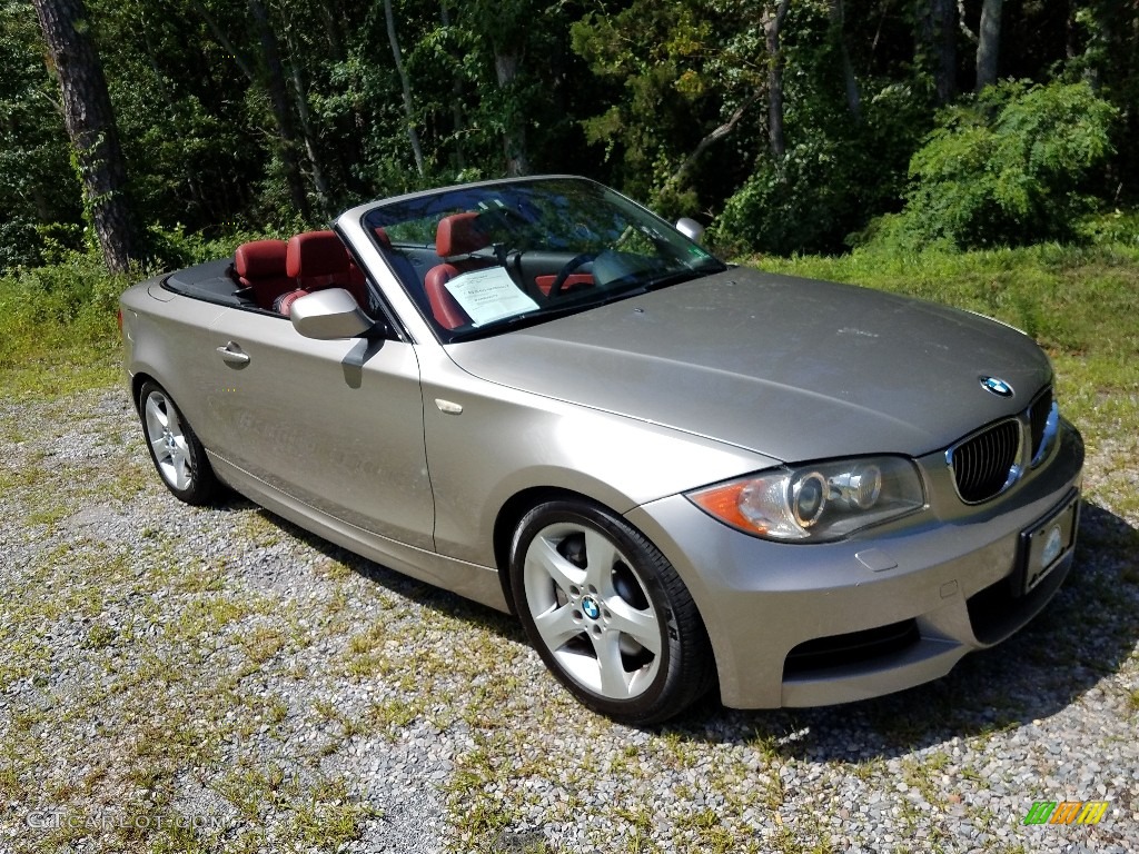 2011 1 Series 135i Convertible - Cashmere Silver Metallic / Coral Red photo #4