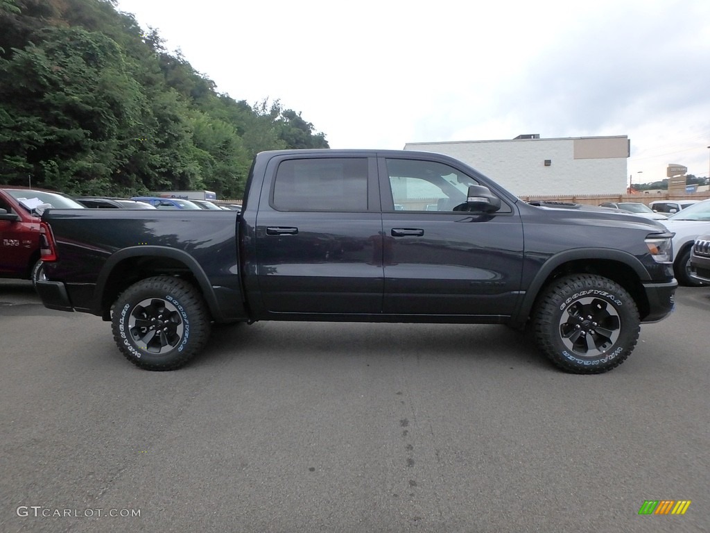 2019 1500 Rebel Crew Cab 4x4 - Maximum Steel Metallic / Black/Red photo #6