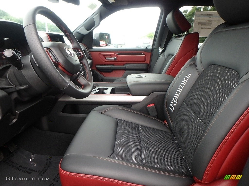 Black/Red Interior 2019 Ram 1500 Rebel Crew Cab 4x4 Photo #128607885