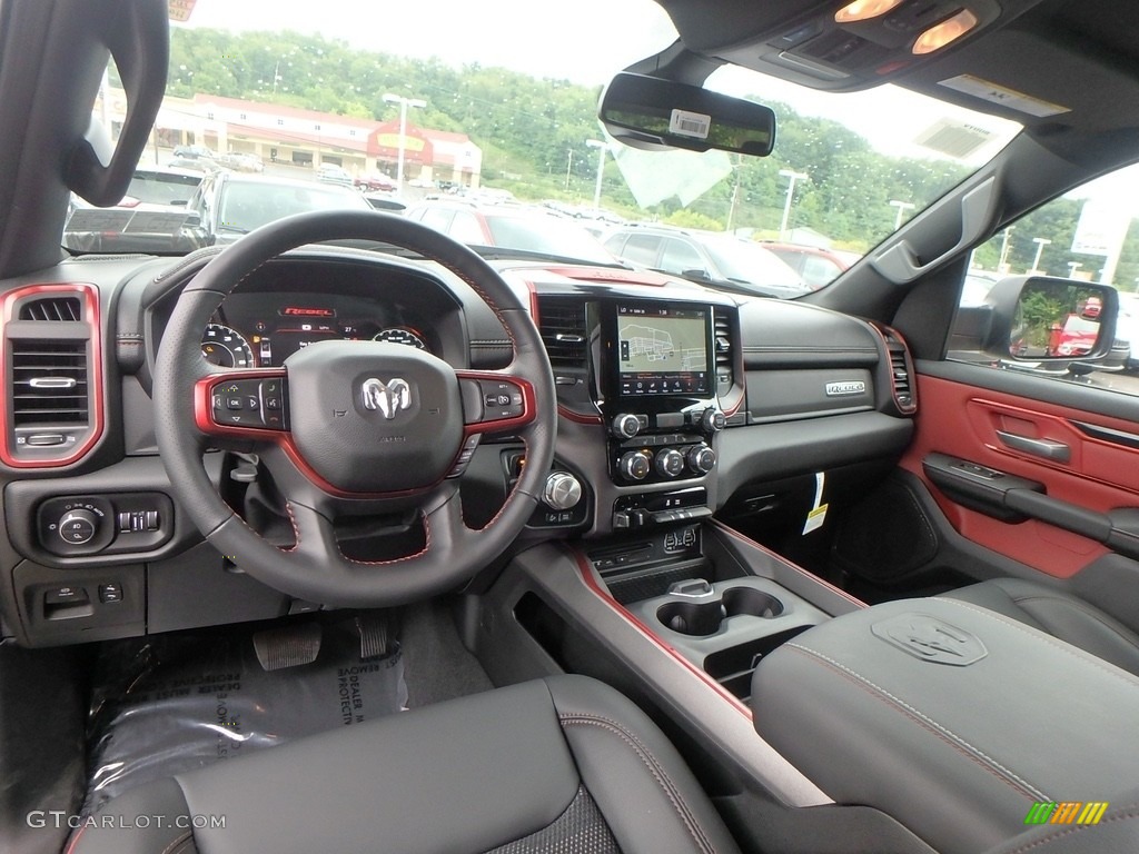 Black/Red Interior 2019 Ram 1500 Rebel Crew Cab 4x4 Photo #128607954