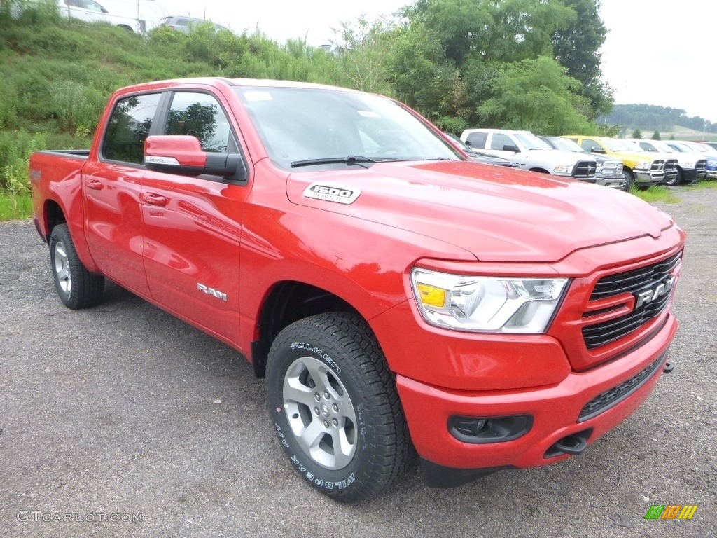 2019 1500 Big Horn Crew Cab 4x4 - Flame Red / Black/Diesel Gray photo #7