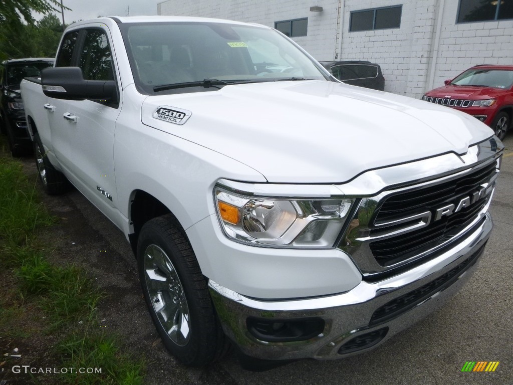 2019 1500 Big Horn Quad Cab 4x4 - Bright White / Black/Light Mountain Brown photo #9