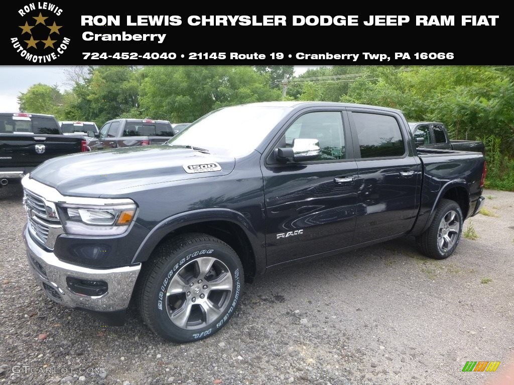 2019 1500 Laramie Crew Cab 4x4 - Maximum Steel Metallic / Black photo #1