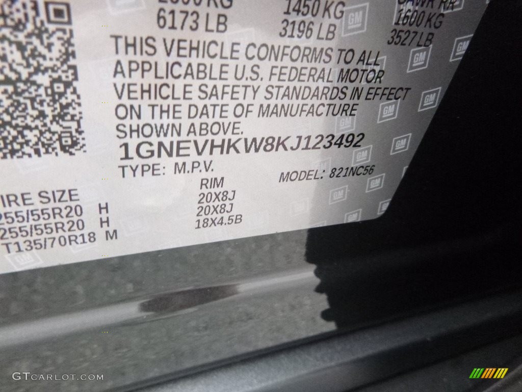 2019 Traverse LT AWD - Graphite Metallic / Jet Black photo #18