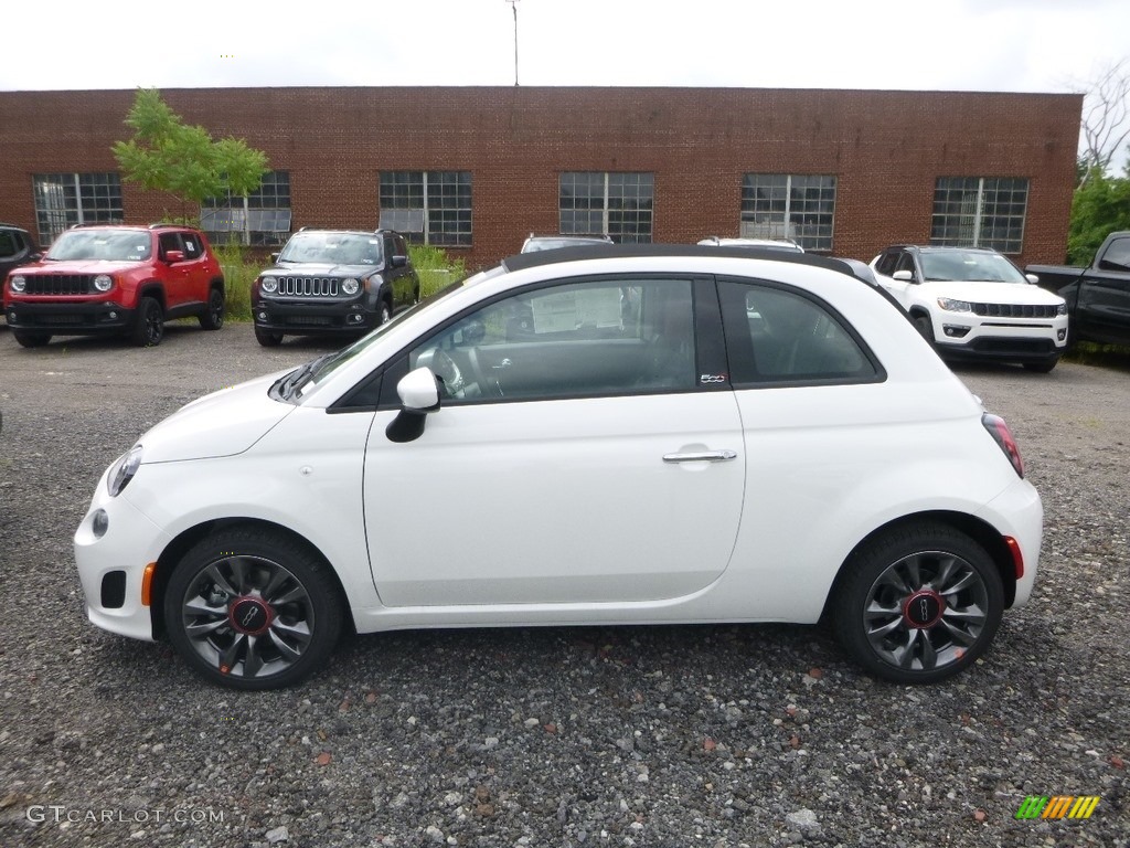 Bianco White Ice 2018 Fiat 500 Pop Cabrio Exterior Photo #128623929