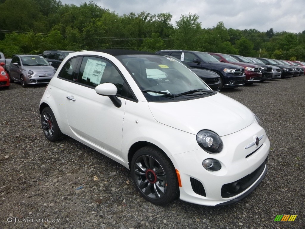 Bianco White Ice 2018 Fiat 500 Pop Cabrio Exterior Photo #128624040