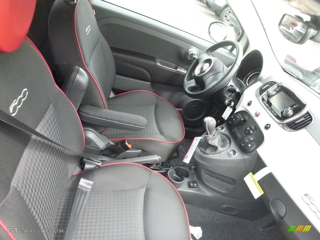 Nero (Black) Interior 2018 Fiat 500 Pop Cabrio Photo #128624106