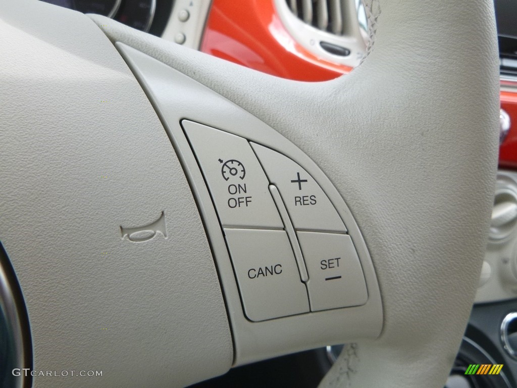 2018 Fiat 500 Pop Cabrio Ivory (Avorio) Steering Wheel Photo #128624721