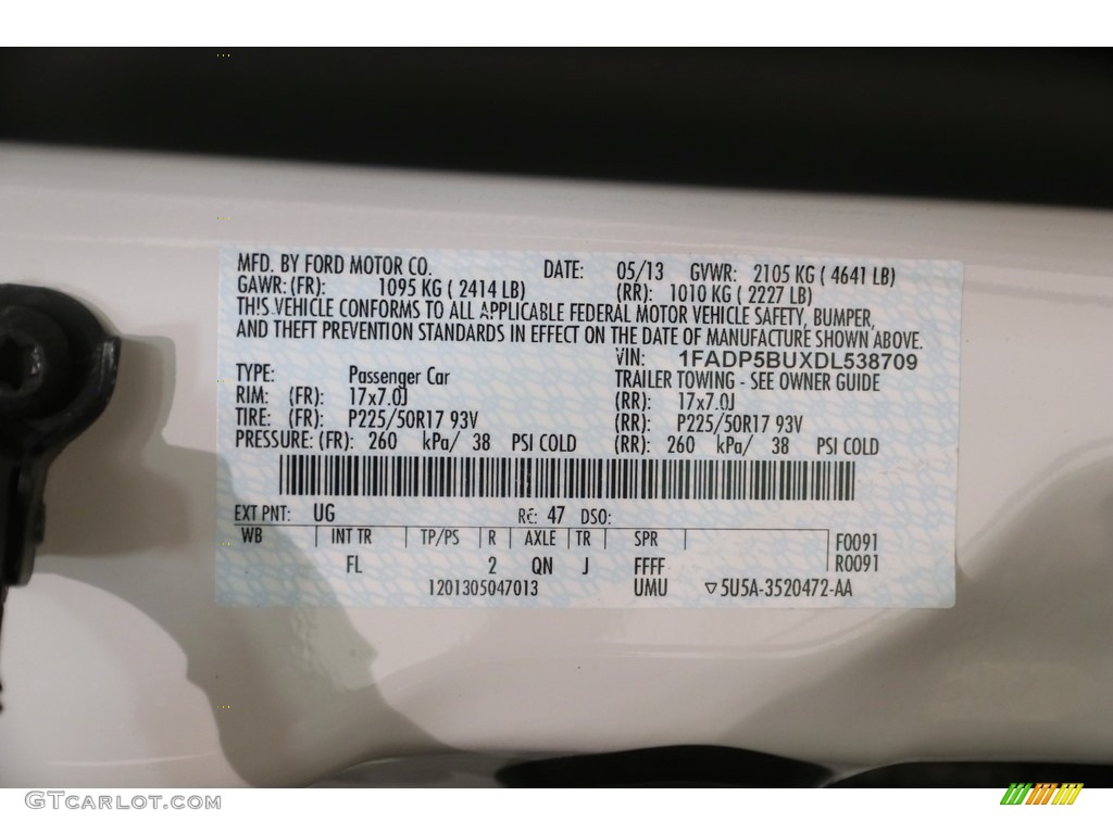 2013 C-Max Hybrid SEL - White Platinum / Medium Light Stone photo #25