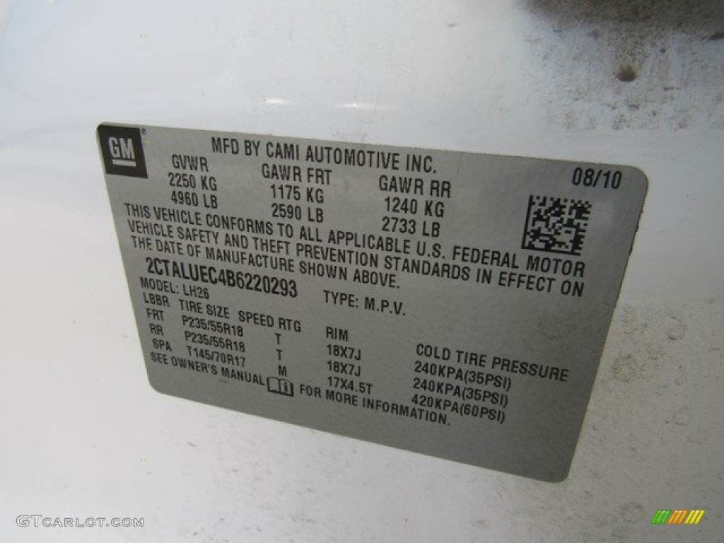 2011 Terrain SLT - Olympic White / Jet Black photo #34