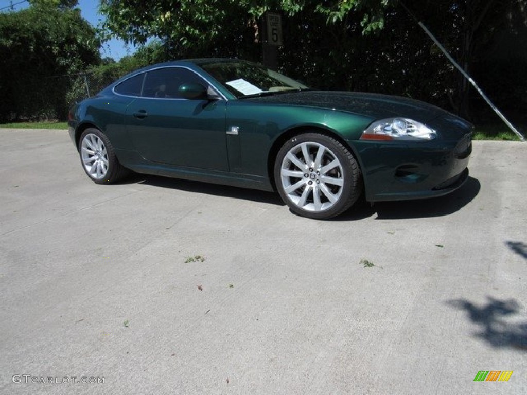 2007 XK XK8 Coupe - Jaguar Racing Green Metallic / Caramel photo #1