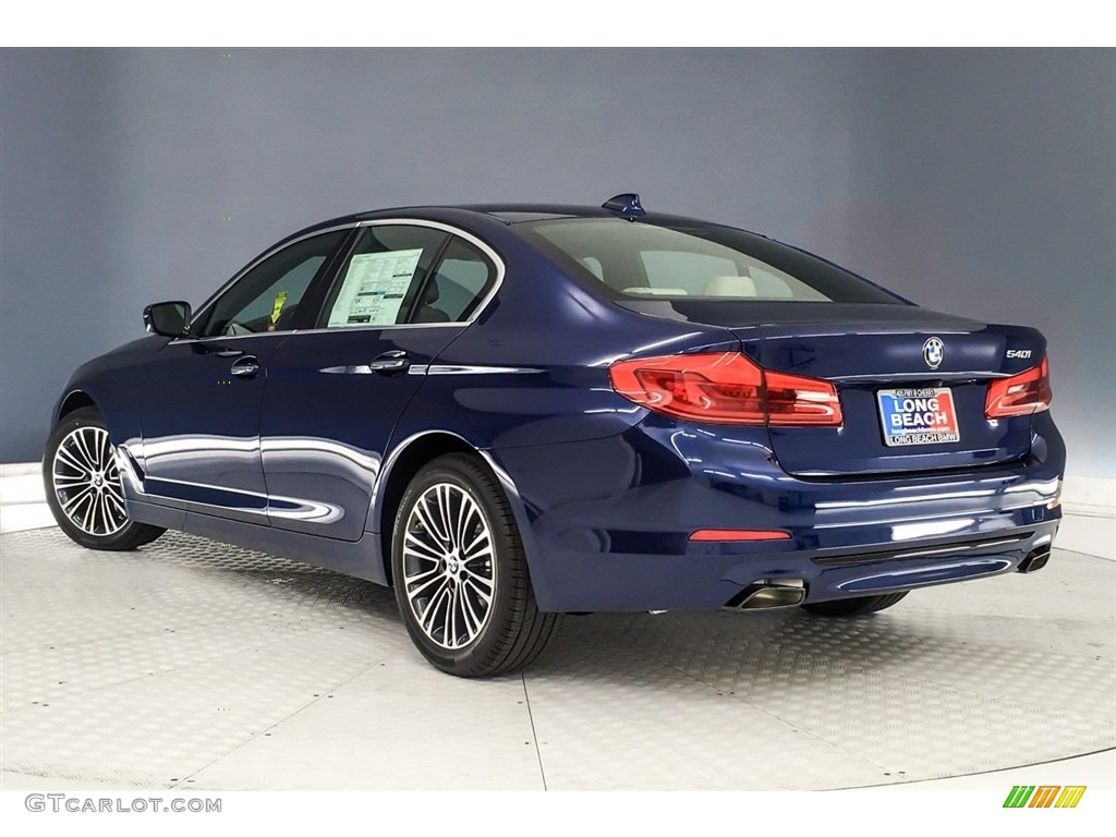 2018 5 Series 540i Sedan - Mediterranean Blue Metallic / Ivory White photo #2