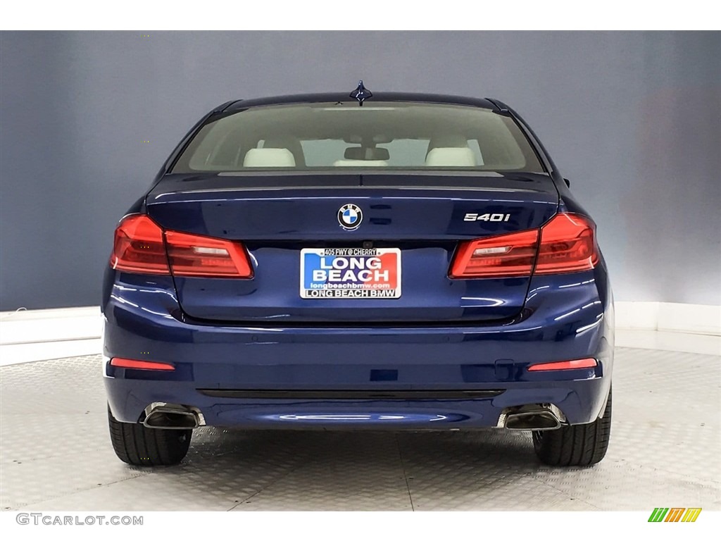 2018 5 Series 540i Sedan - Mediterranean Blue Metallic / Ivory White photo #3