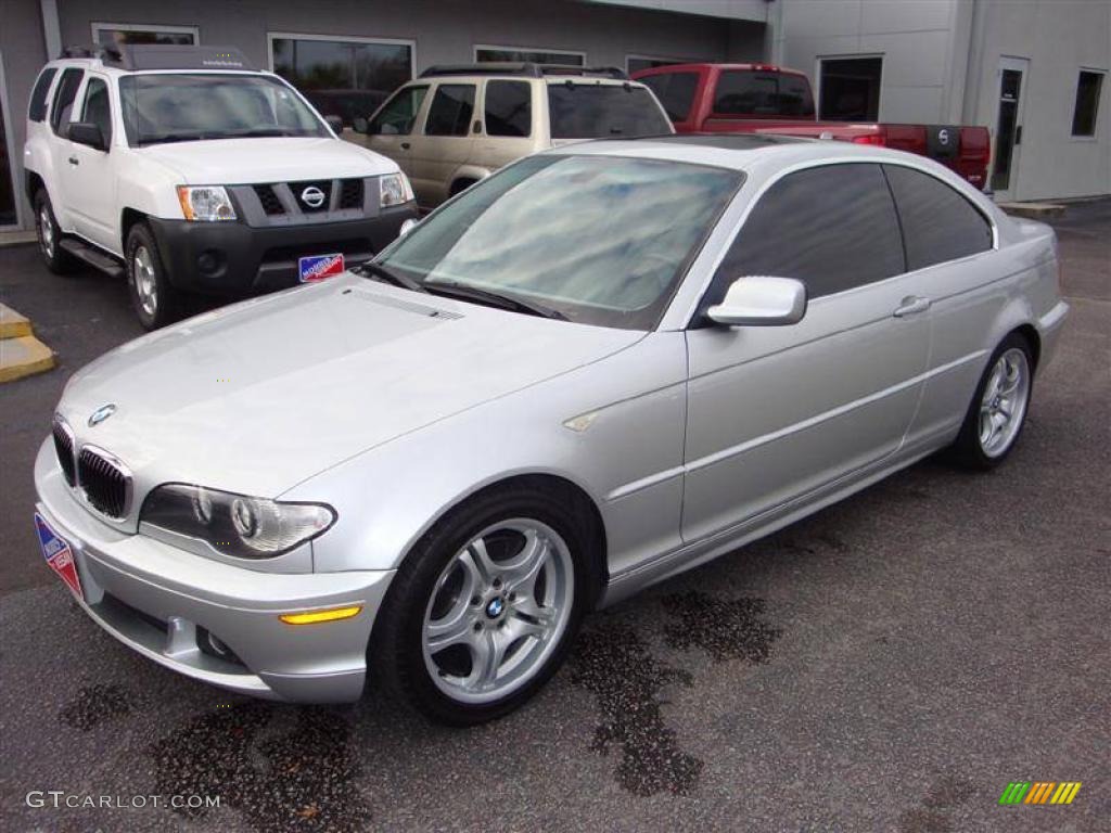 2004 3 Series 330i Coupe - Titanium Silver Metallic / Grey photo #3