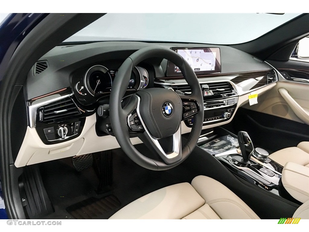 2018 5 Series 540i Sedan - Mediterranean Blue Metallic / Ivory White photo #4