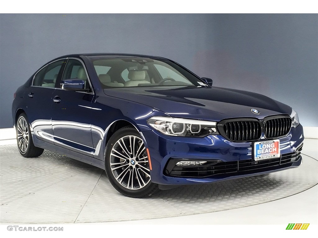 2018 5 Series 540i Sedan - Mediterranean Blue Metallic / Ivory White photo #12
