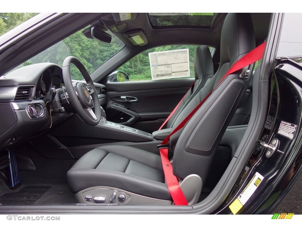 Black Interior 2018 Porsche 911 Carrera 4S Coupe Photo #128668219