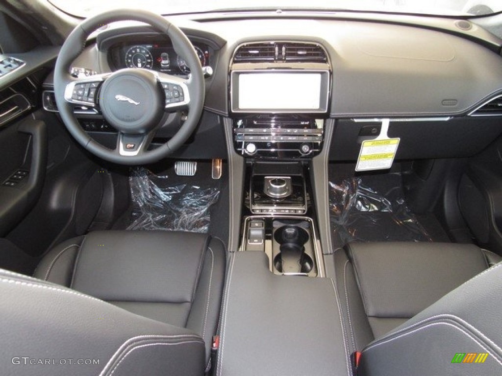 2019 Jaguar F-PACE S AWD Ebony Dashboard Photo #128669885