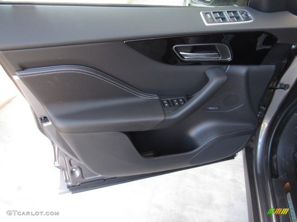 2019 Jaguar F-PACE S AWD Ebony Door Panel Photo #128670139