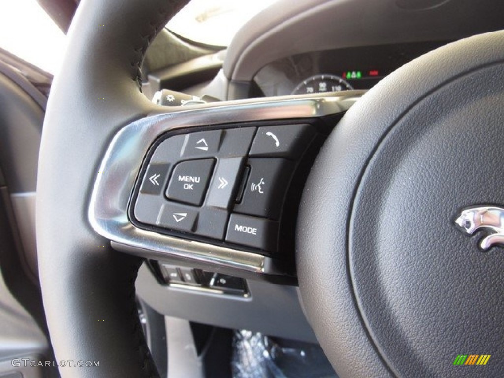 2019 Jaguar F-PACE S AWD Ebony Steering Wheel Photo #128670172