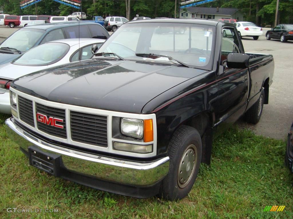 1991 Sierra 1500 SLE Regular Cab - Black / Red photo #1