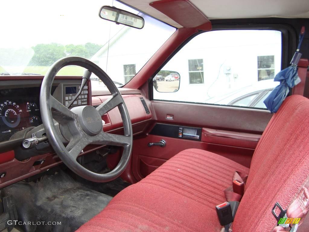 1991 Sierra 1500 SLE Regular Cab - Black / Red photo #8