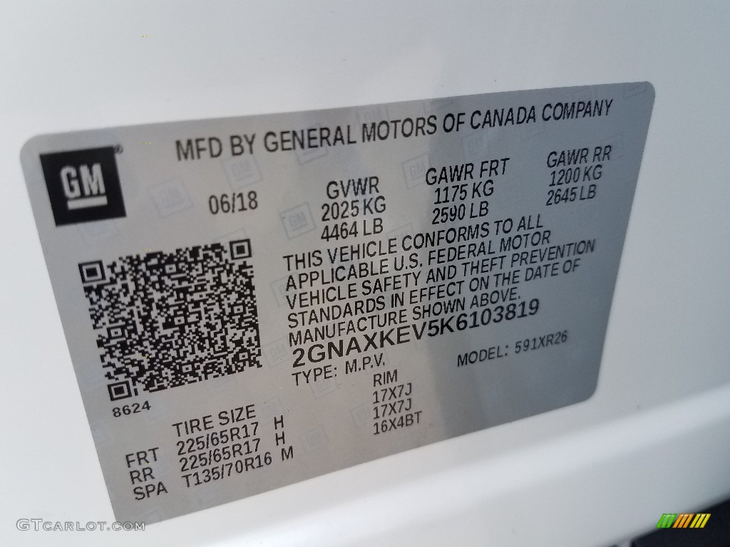 2019 Equinox LT - Summit White / Jet Black/Cinnamon photo #9