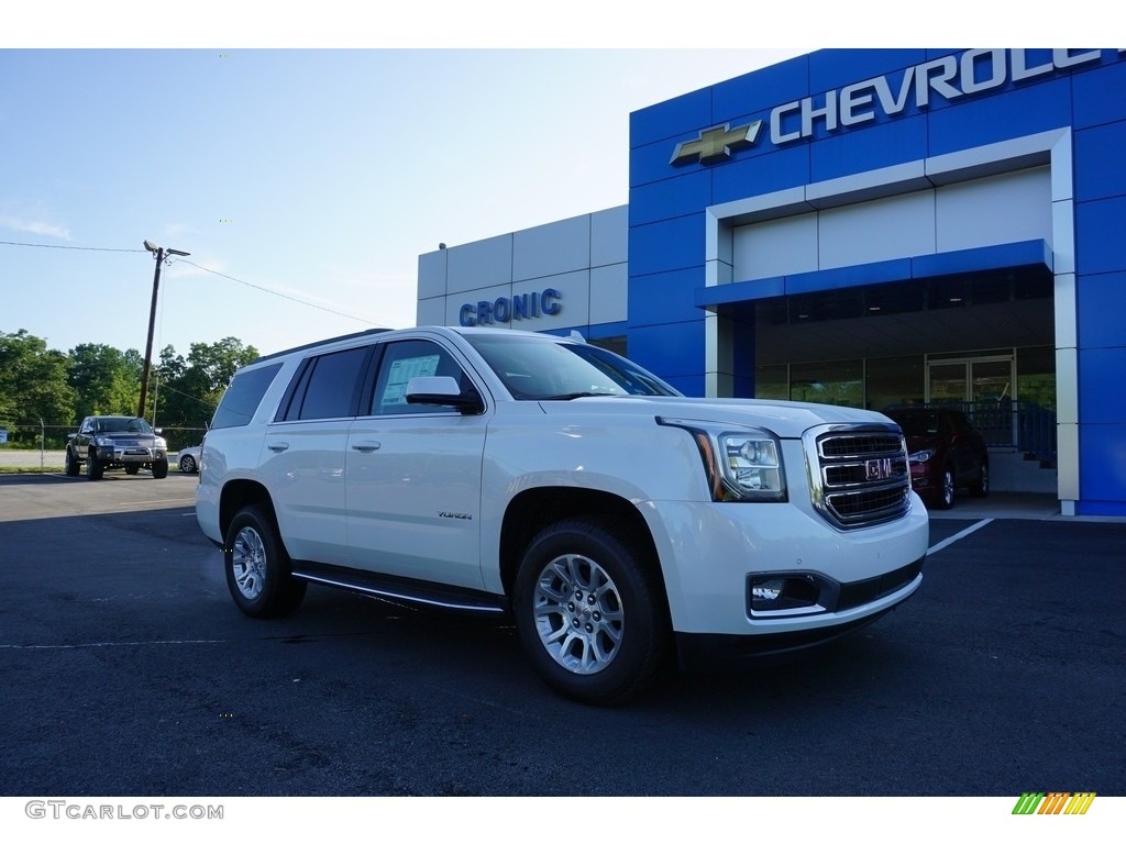 2018 Yukon SLT - Summit White / Cocoa/Dune photo #1