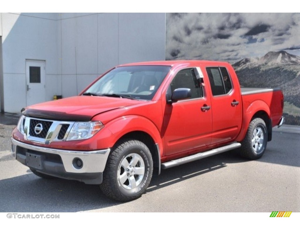 2010 Frontier SE Crew Cab 4x4 - Red Alert / Steel photo #2