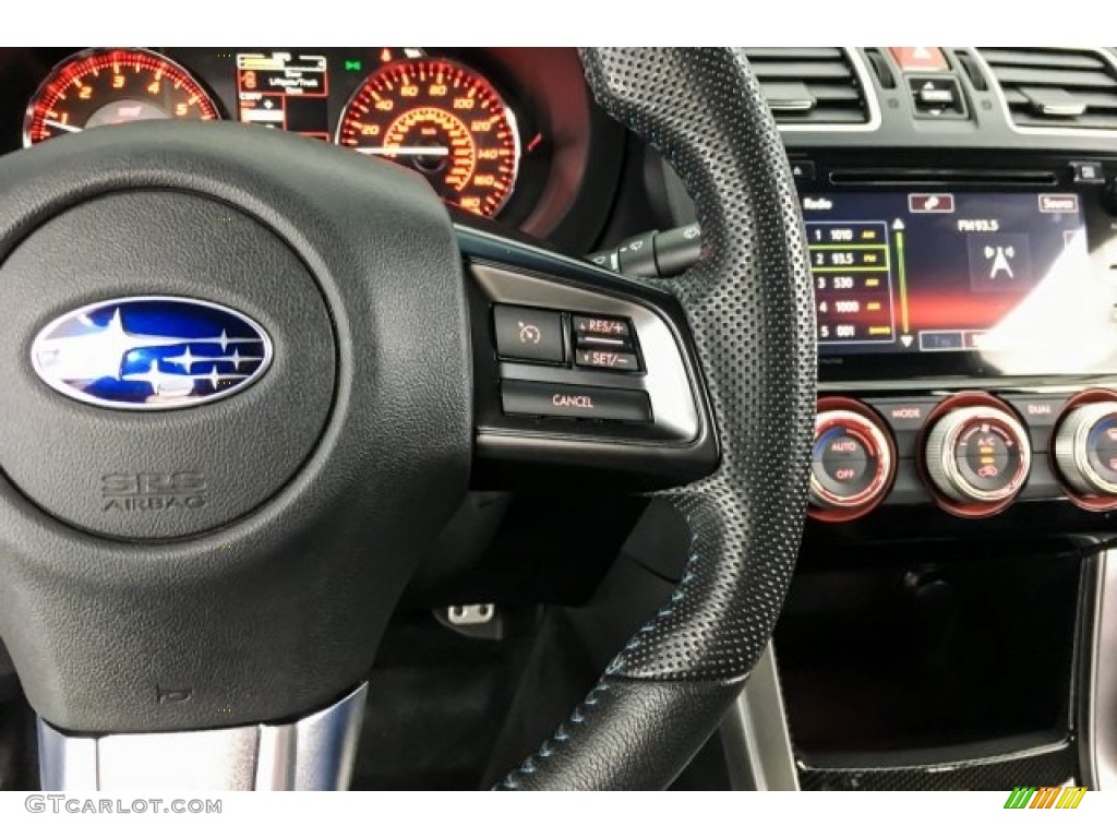 2016 Subaru WRX STI HyperBlue Limited Edition Carbon Black/Hyper Blue Steering Wheel Photo #128684703