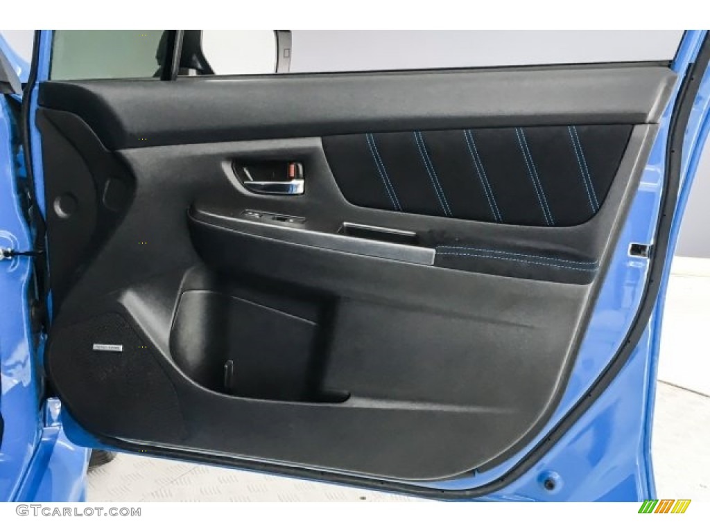 2016 Subaru WRX STI HyperBlue Limited Edition Carbon Black/Hyper Blue Door Panel Photo #128684914