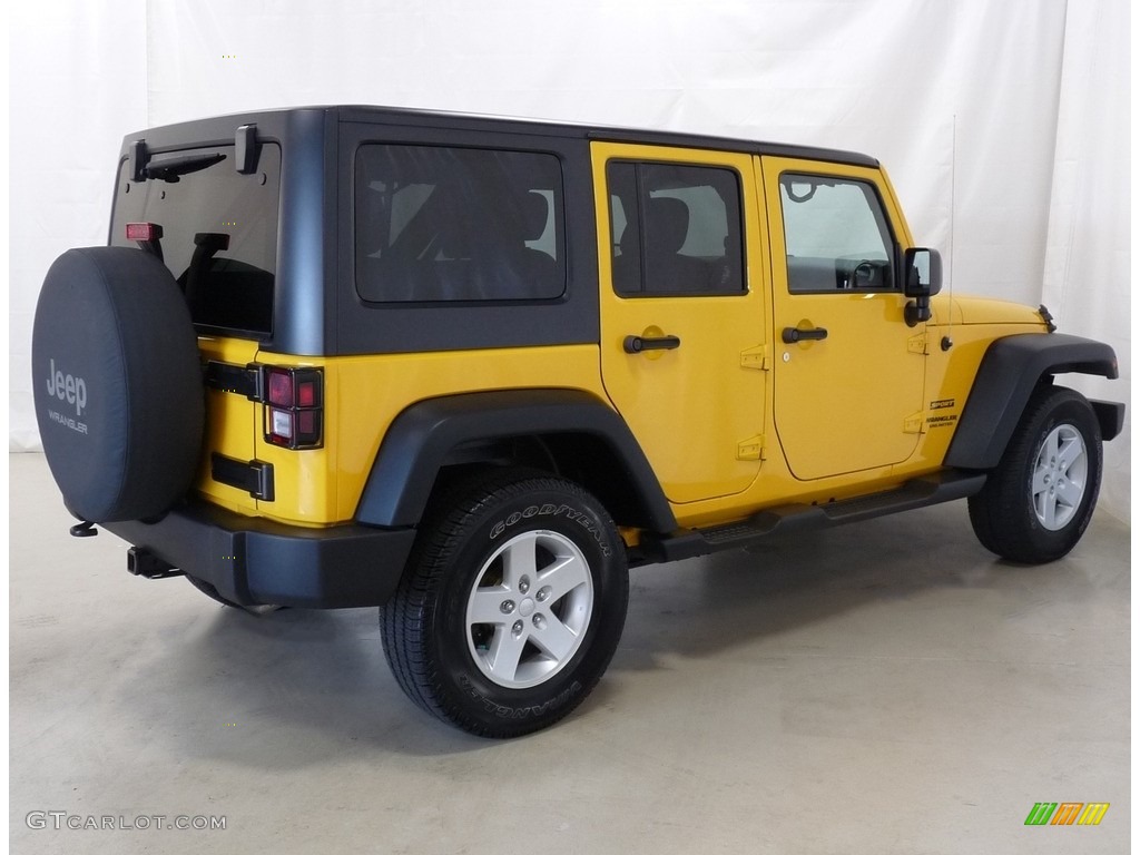 2015 Wrangler Unlimited Sport 4x4 - Baja Yellow / Black photo #2