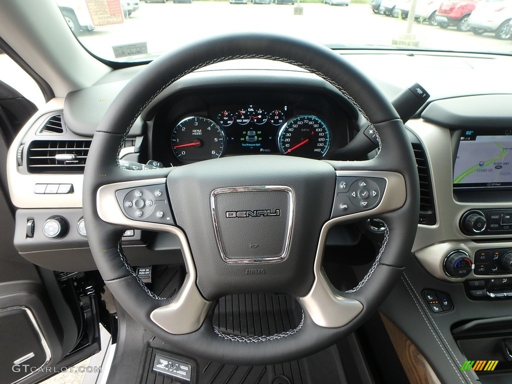 2019 GMC Yukon Denali 4WD Jet Black Steering Wheel Photo #128697052