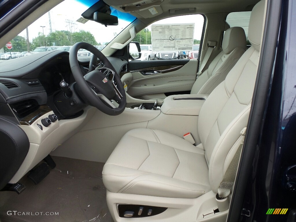 Shale/Jet Black Accents Interior 2019 Cadillac Escalade Luxury 4WD Photo #128707339