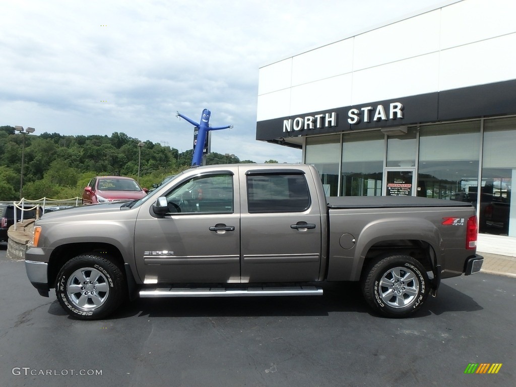 2012 Sierra 1500 SLE Crew Cab 4x4 - Mocha Steel Metallic / Very Dark Cashmere/Light Cashmere photo #13