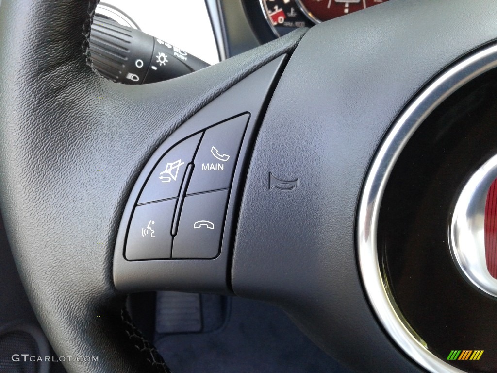 2018 Fiat 500 Pop Nero (Black) Steering Wheel Photo #128715943