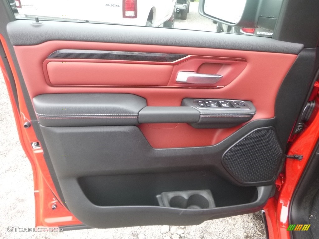 2019 Ram 1500 Rebel Crew Cab 4x4 Black/Red Door Panel Photo #128718596
